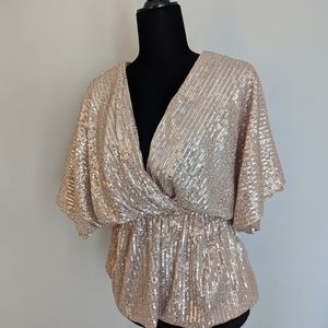 Gold Peplum Top